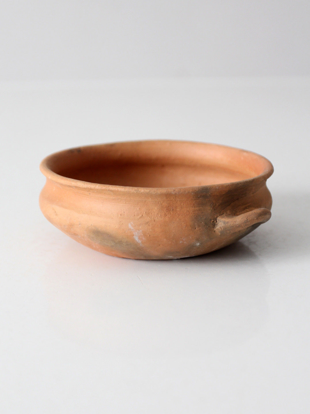 antique terra cotta bowl with loop handles