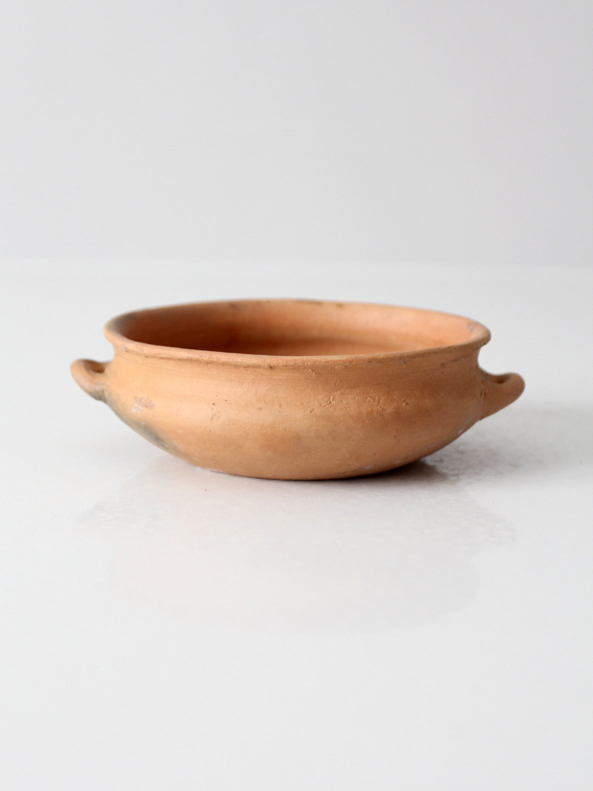 antique terra cotta bowl with loop handles