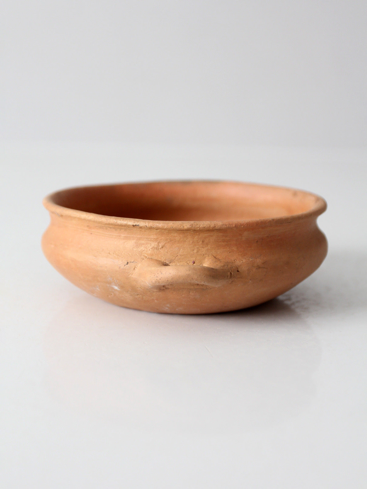 antique terra cotta bowl with loop handles