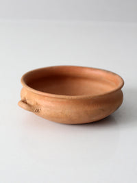 antique terra cotta bowl with loop handles