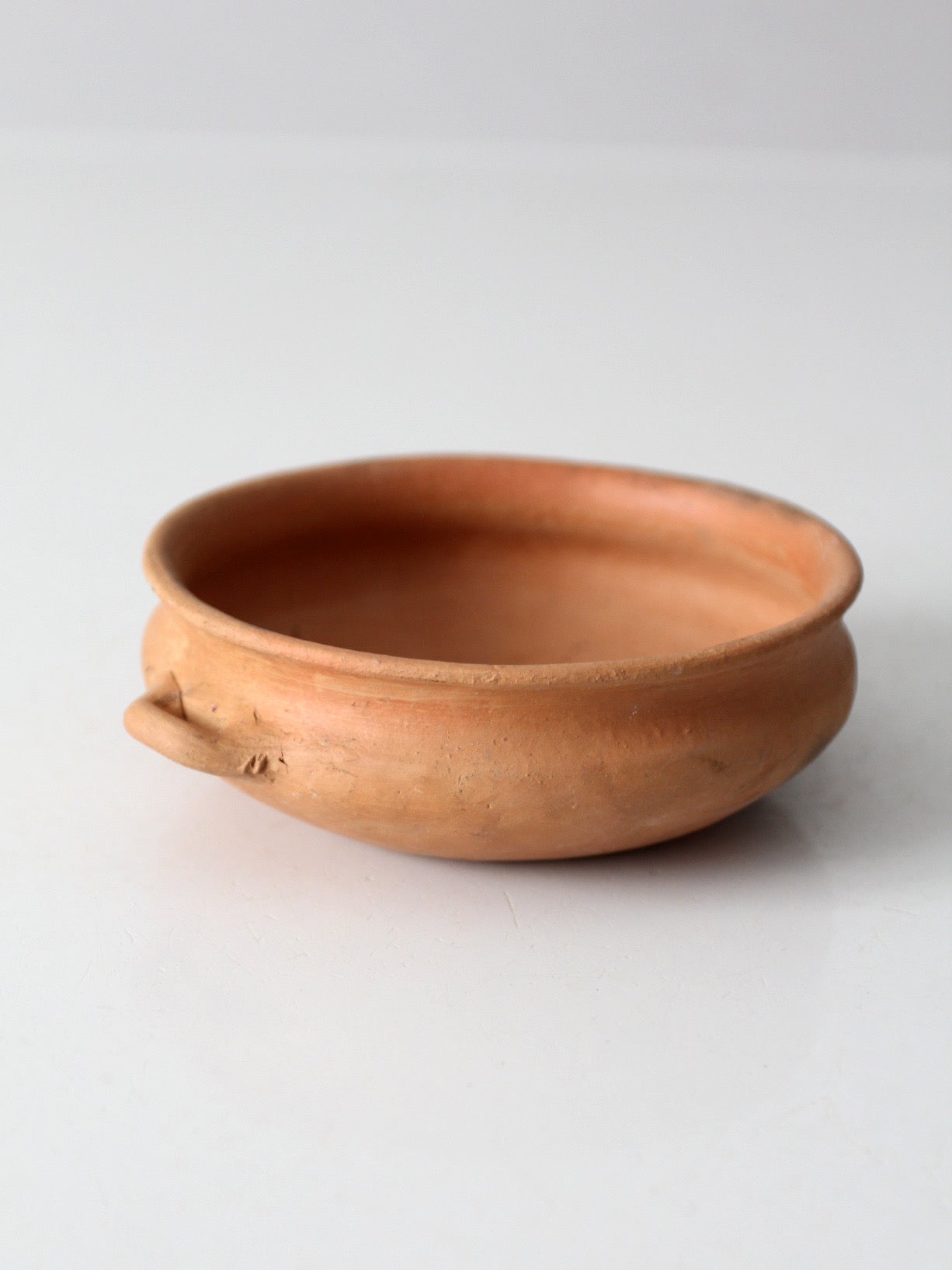antique terra cotta bowl with loop handles