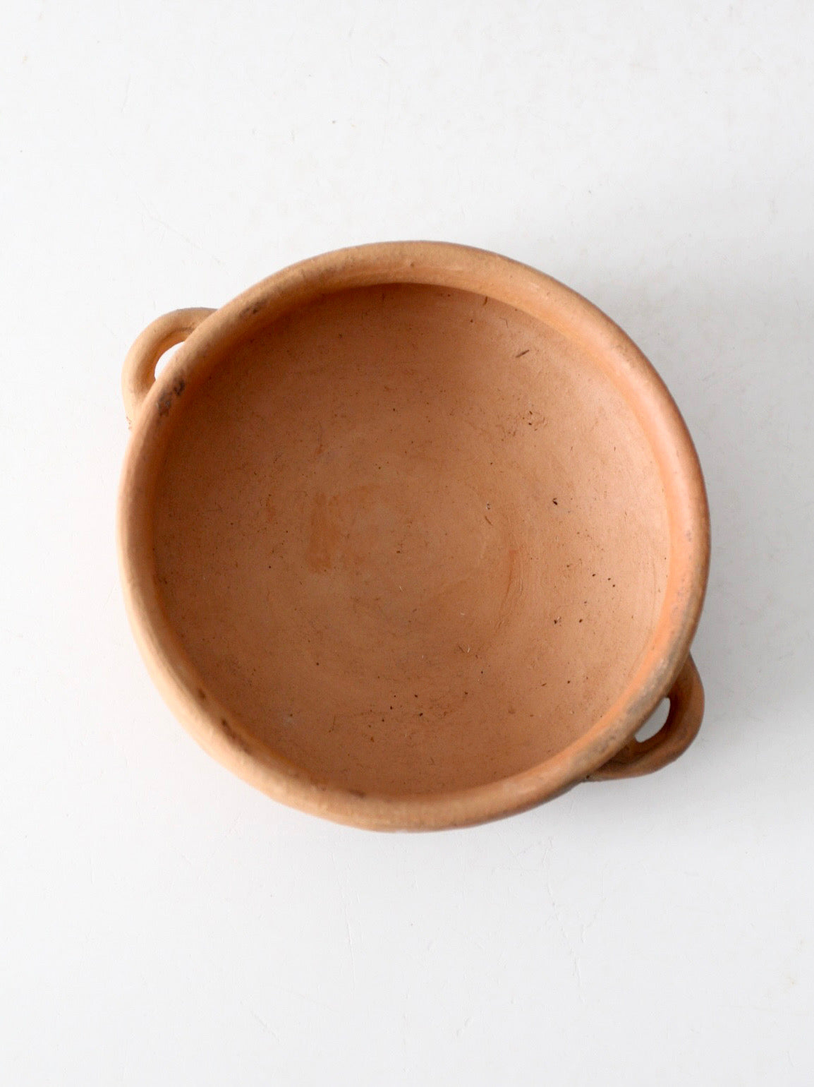 antique terra cotta bowl with loop handles