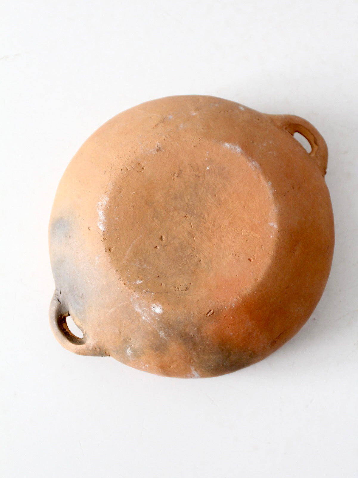 antique terra cotta bowl with loop handles