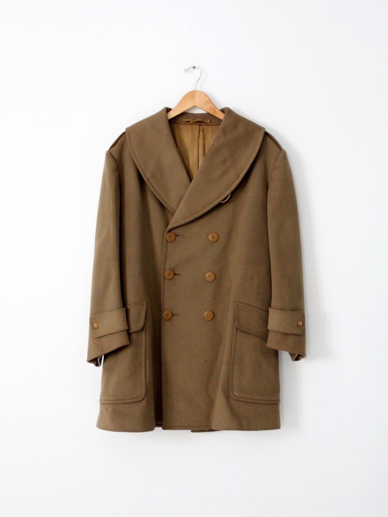 1940s Max Wax military officer wool coat
