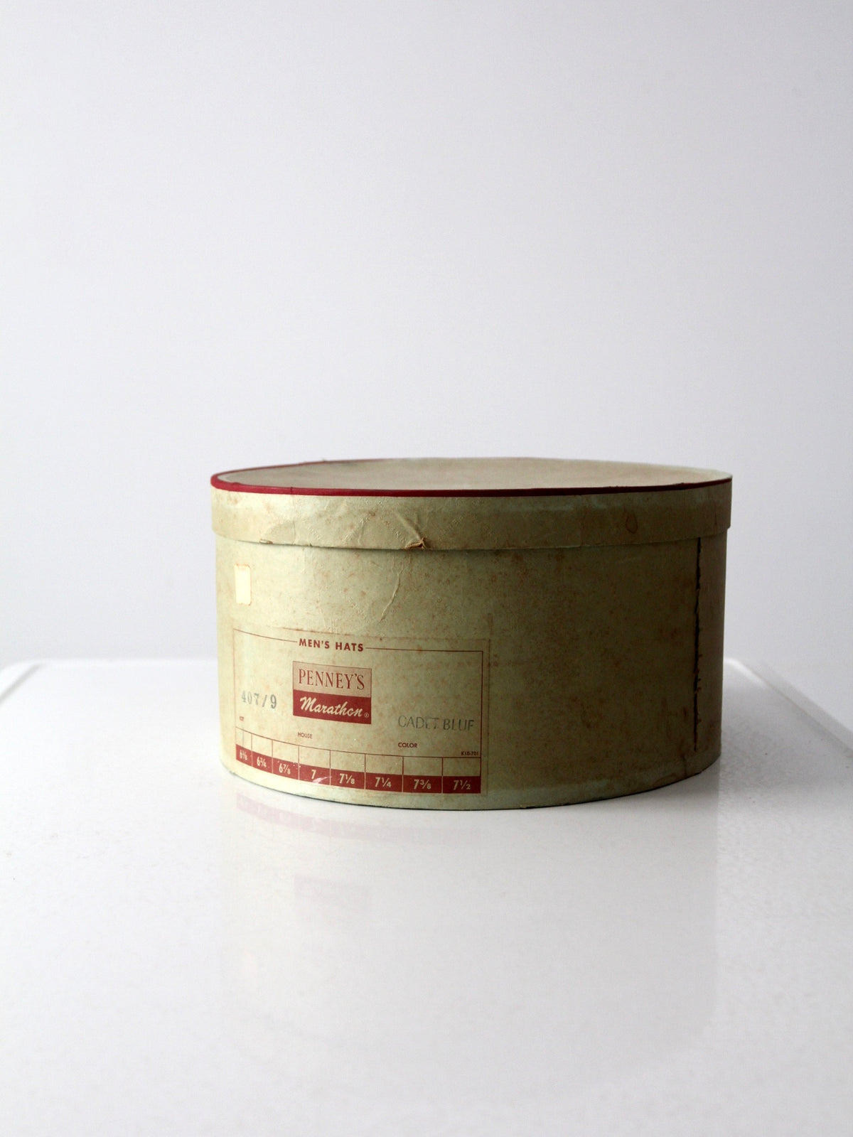vintage Penney’s Marathon men’s hat box, circa 1950s