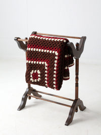 antique Victorian wooden blanket stand