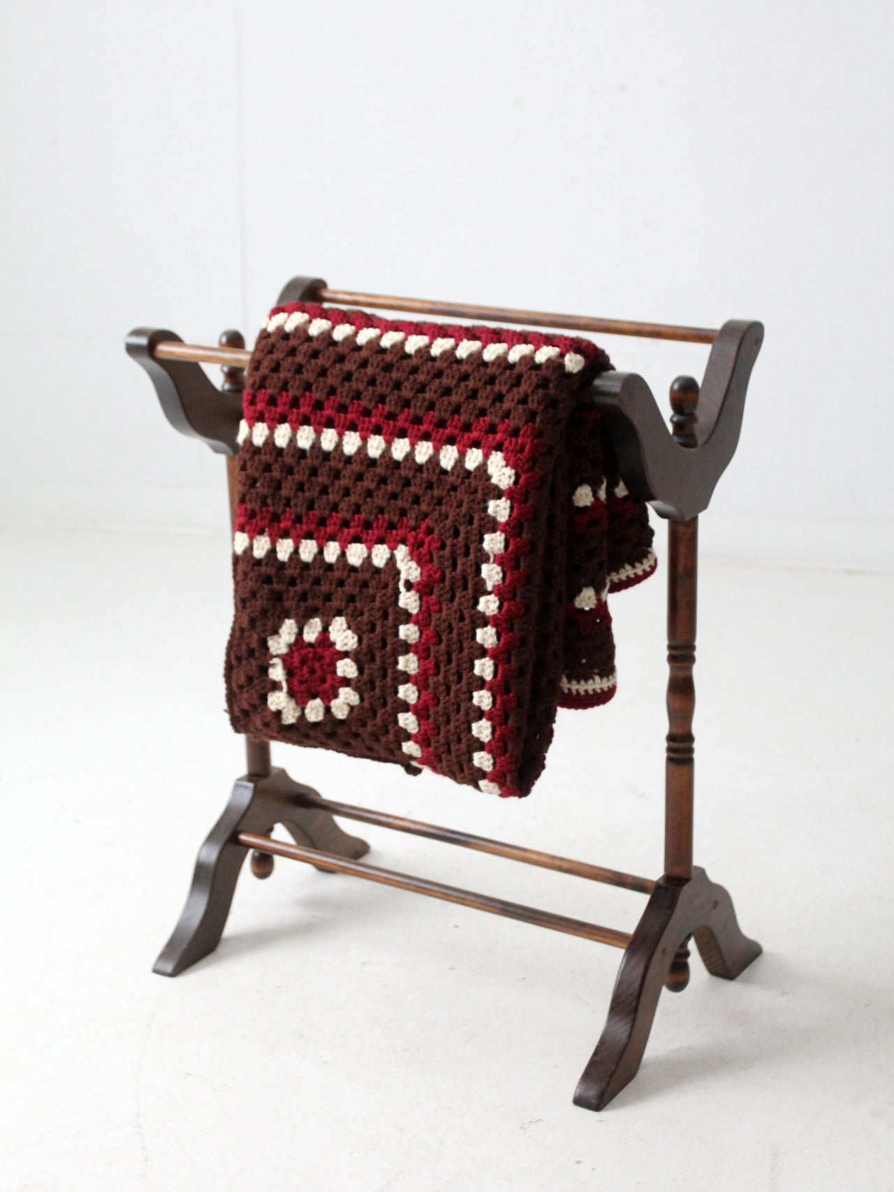 antique Victorian wooden blanket stand