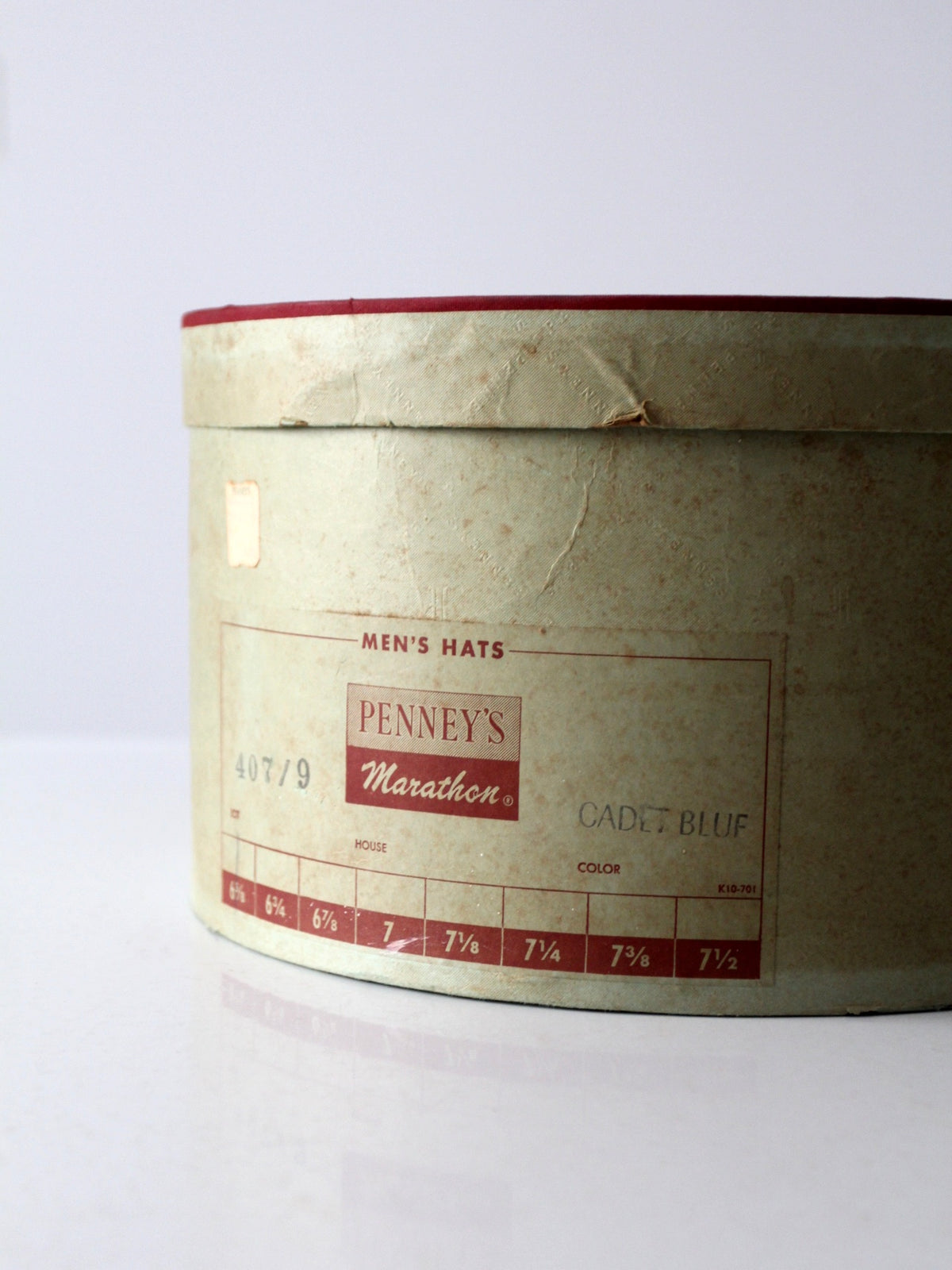 vintage Penney’s Marathon men’s hat box, circa 1950s