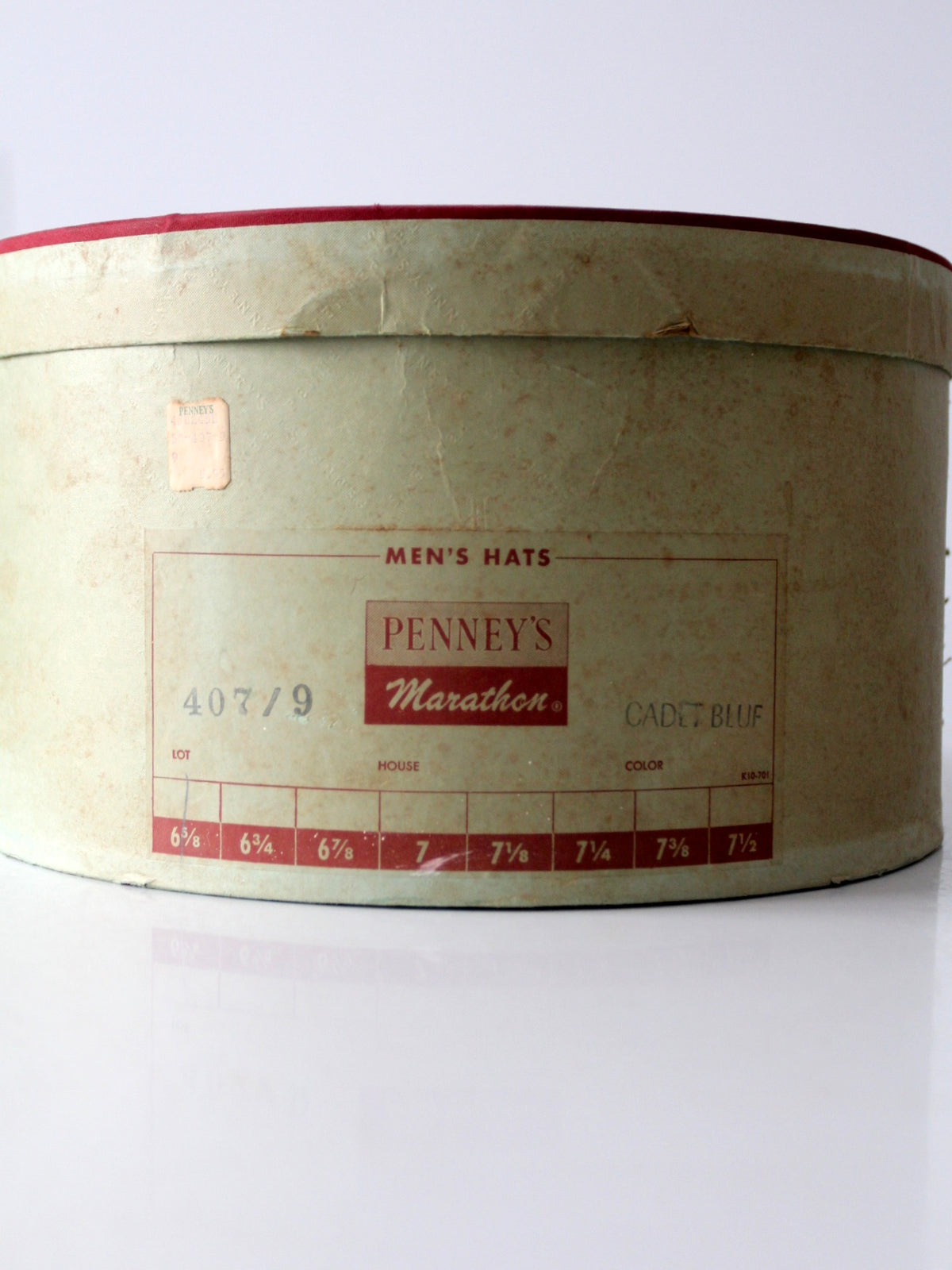 vintage Penney’s Marathon men’s hat box, circa 1950s