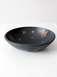 vintage primitive painted wood bowl