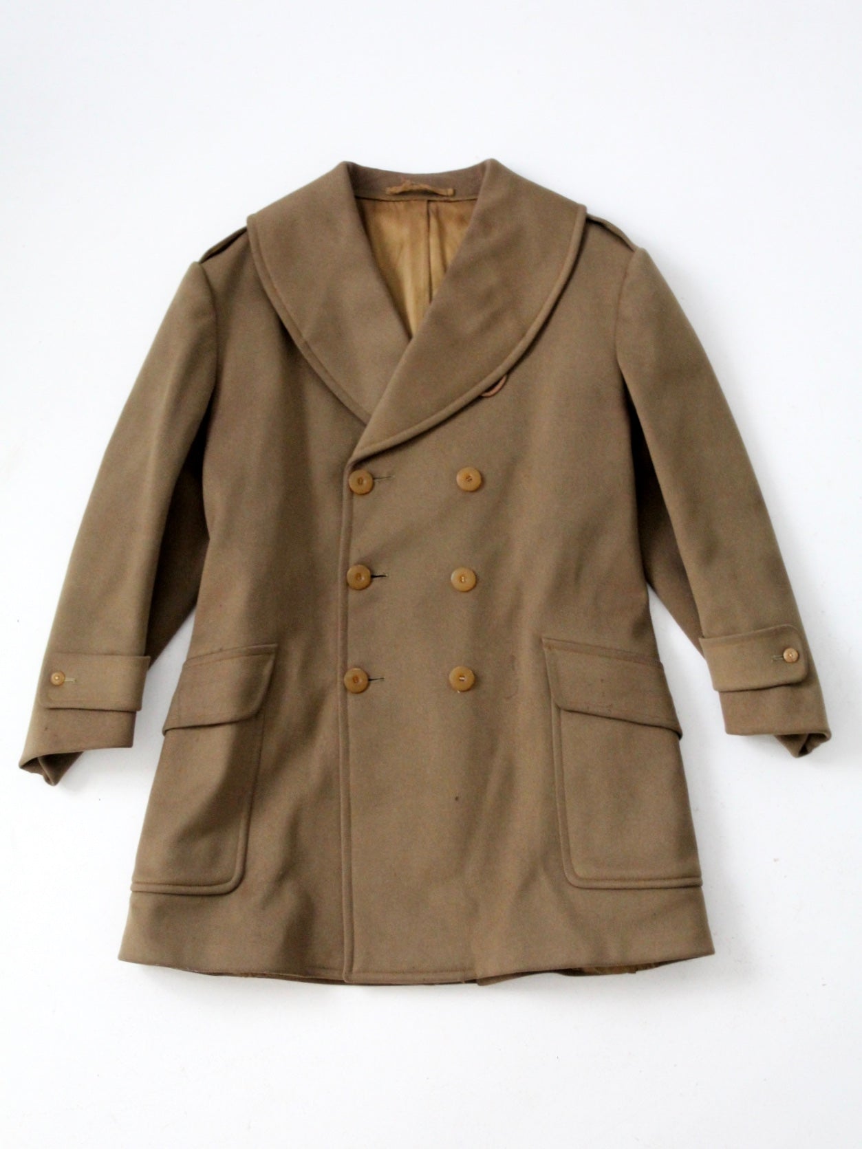 1940s Max Wax military officer wool coat