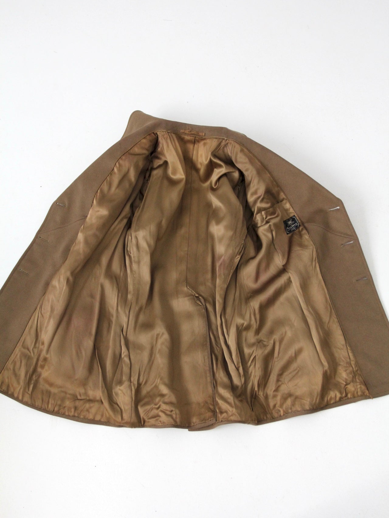 1940s Max Wax military officer wool coat