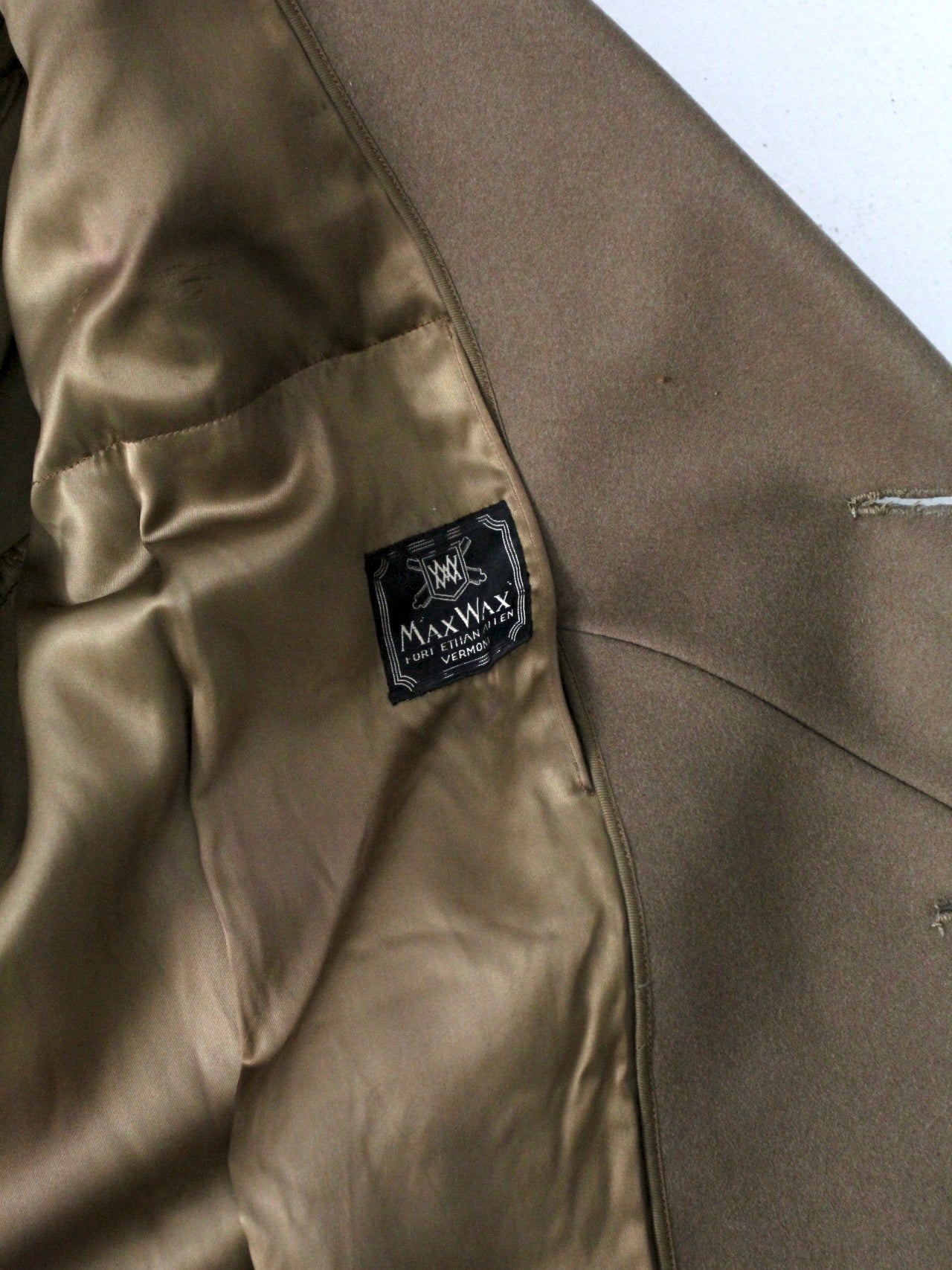 1940s Max Wax military officer wool coat