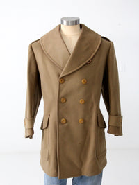 1940s Max Wax military officer wool coat