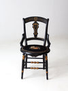 antique needlepoint seat accent chair