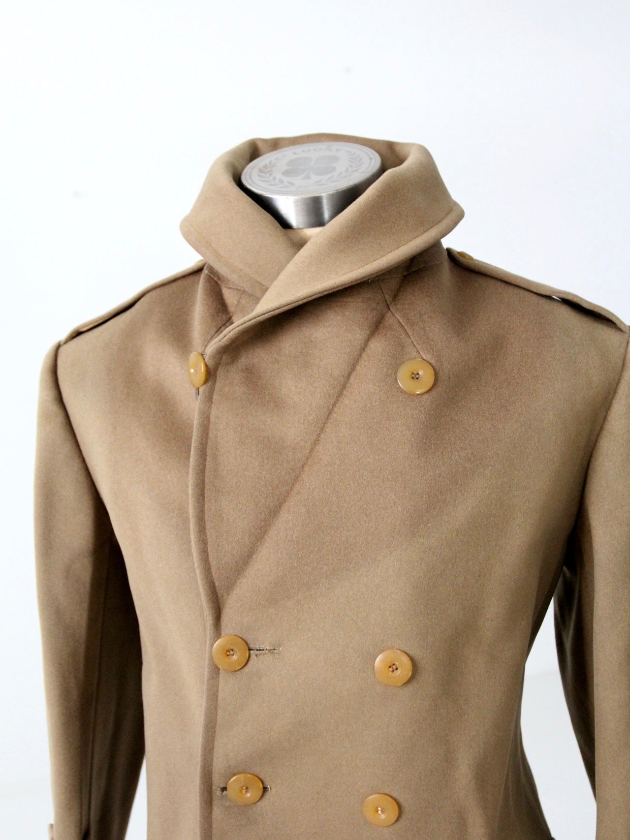 1940s Max Wax military officer wool coat