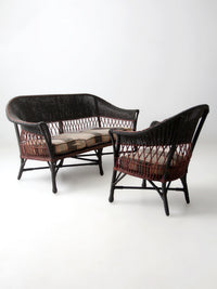 early 20th century wicker sofa and chair set