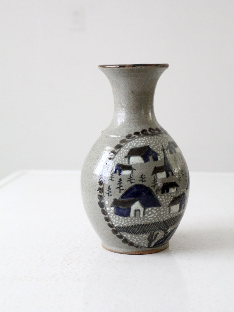 vintage studio pottery salt glaze vase