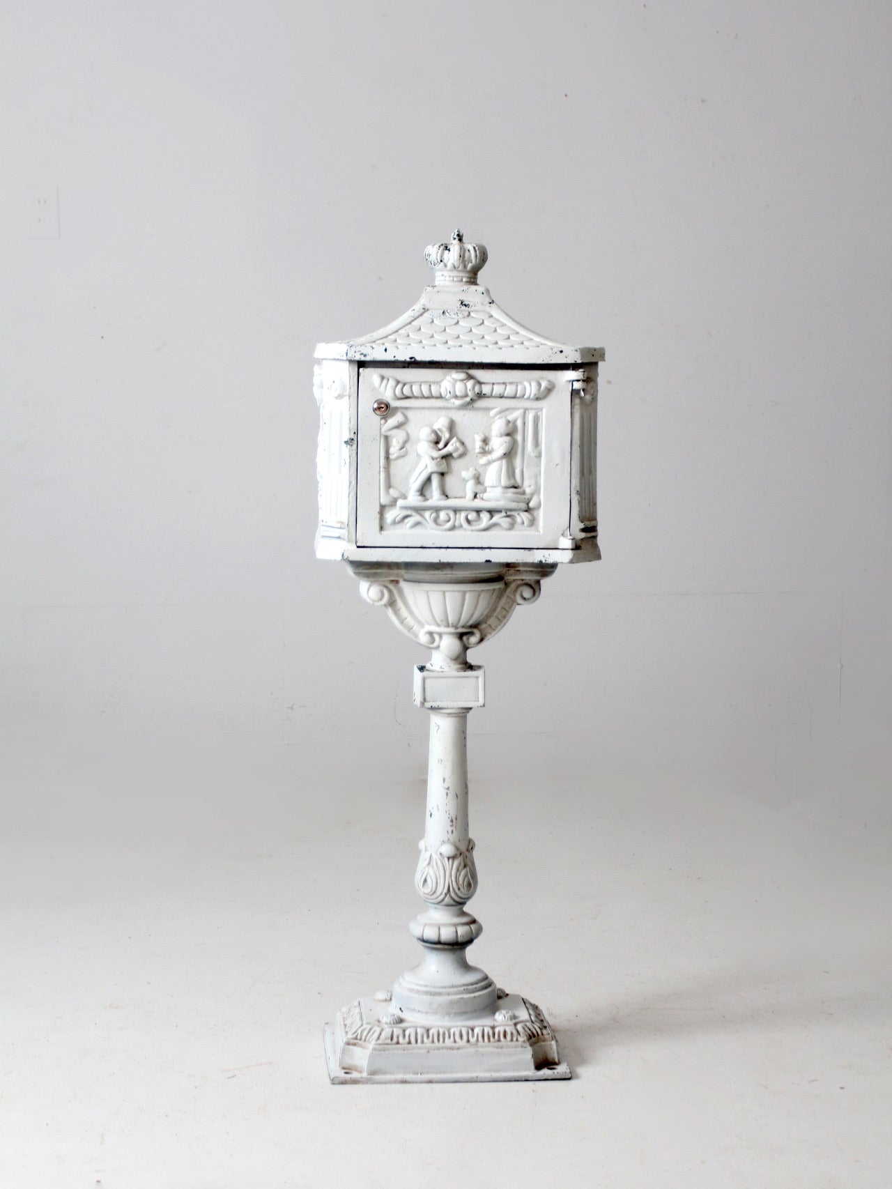 Circa 1928, Small, Stand Mailbox by Hubley, cast iron Still Bank - Ruby Lane