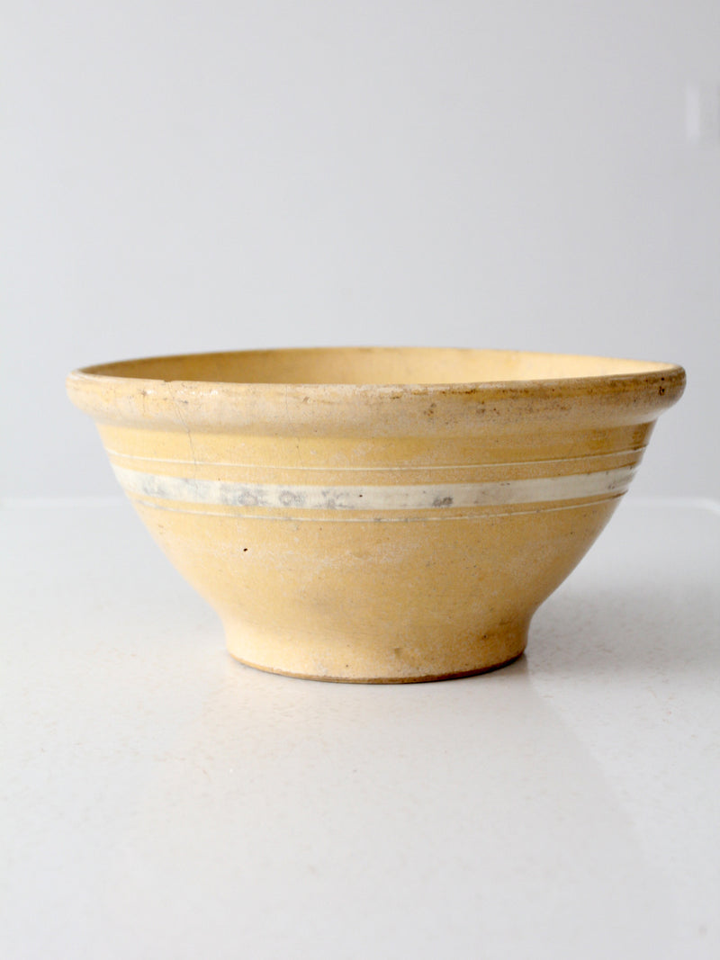 antique yellow ware kitchen bowl