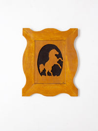 vintage wooden horse silhouette wall plaque