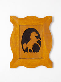 vintage wooden horse silhouette wall plaque