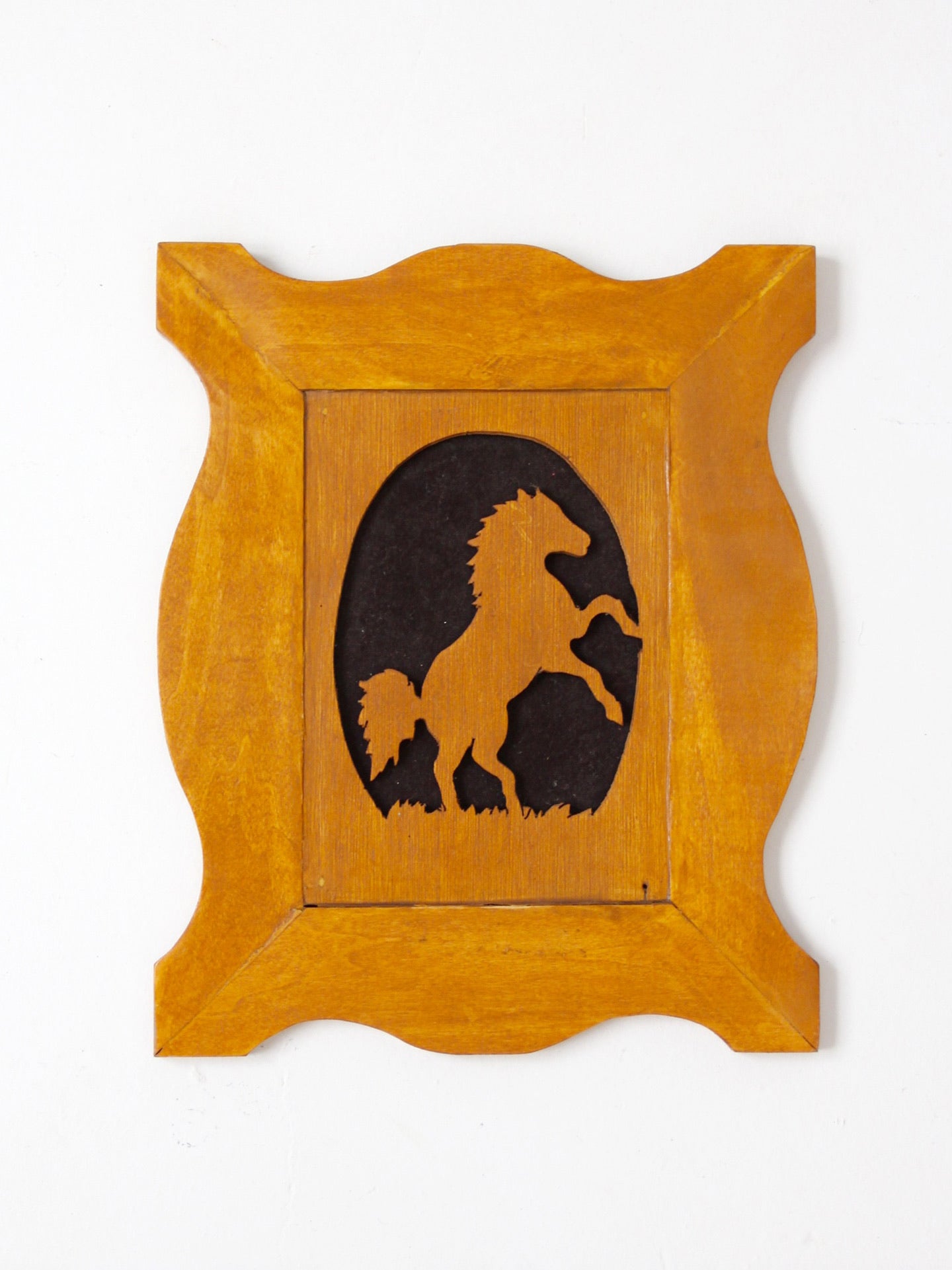 vintage wooden horse silhouette wall plaque