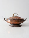 antique copper oval serving dish