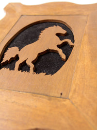 vintage wooden horse silhouette wall plaque