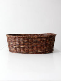vintage oval wicker basket