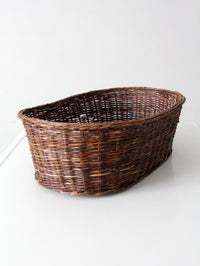 vintage oval wicker basket