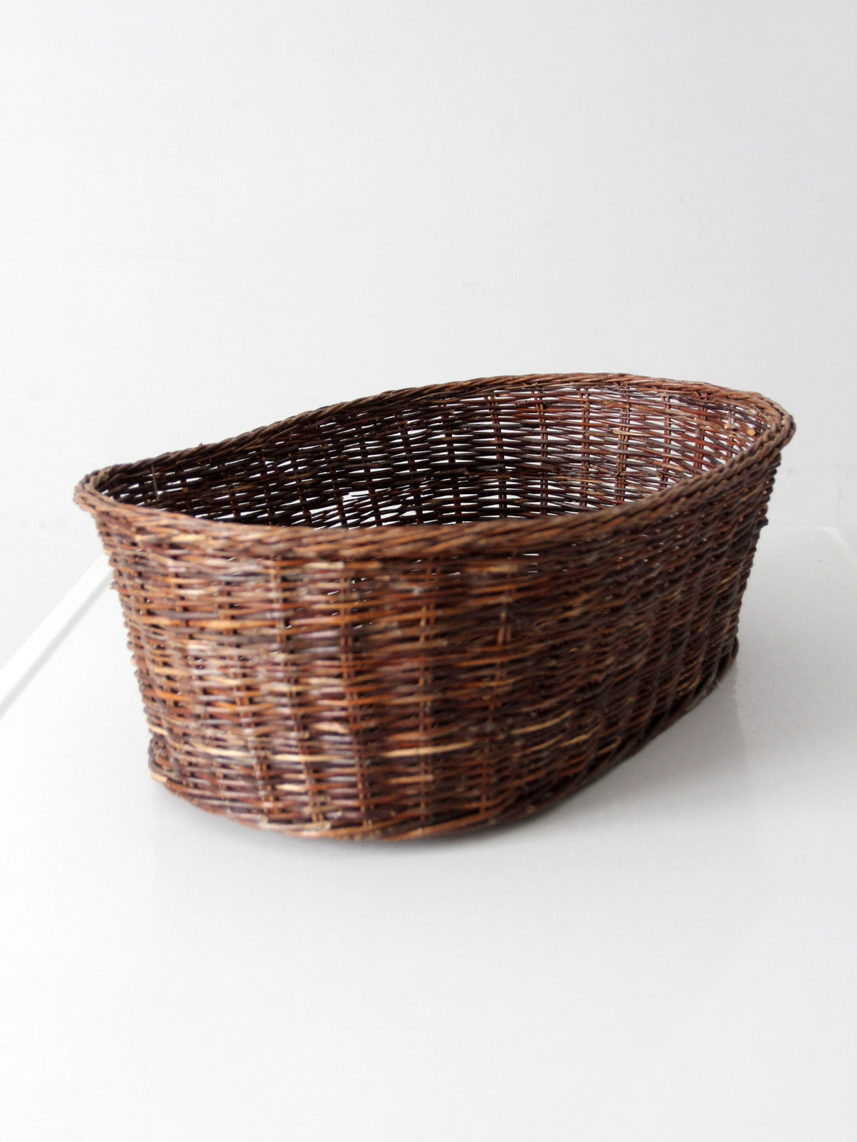 vintage oval wicker basket