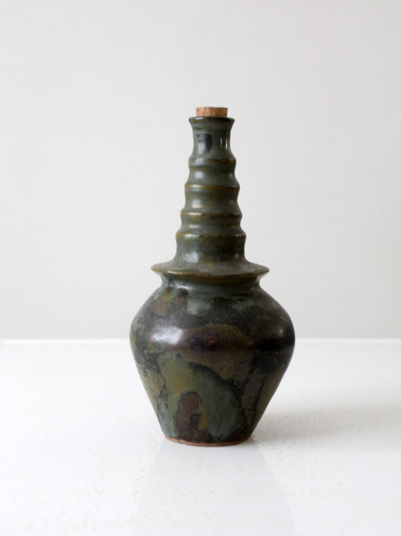 vintage studio pottery bottle vase