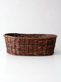vintage oval wicker basket