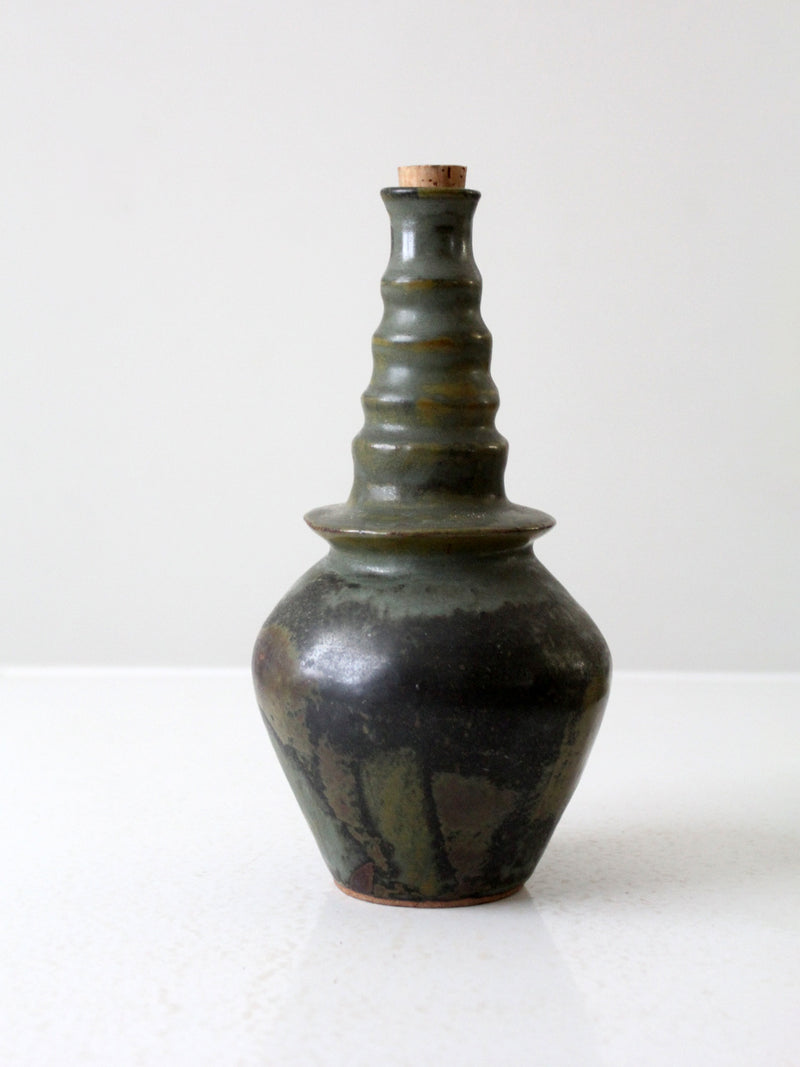 vintage studio pottery bottle vase