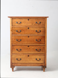 early 20th century American oak highboy dresser