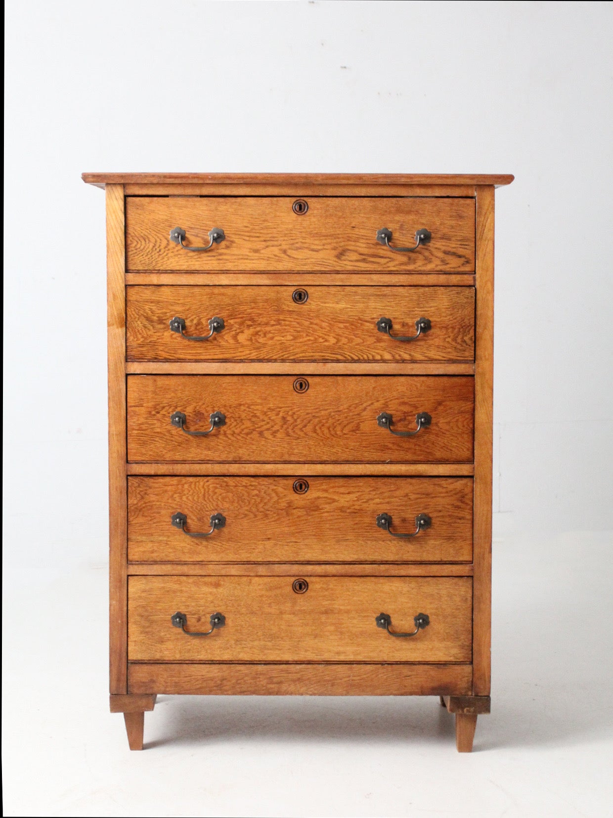 early 20th century American oak highboy dresser