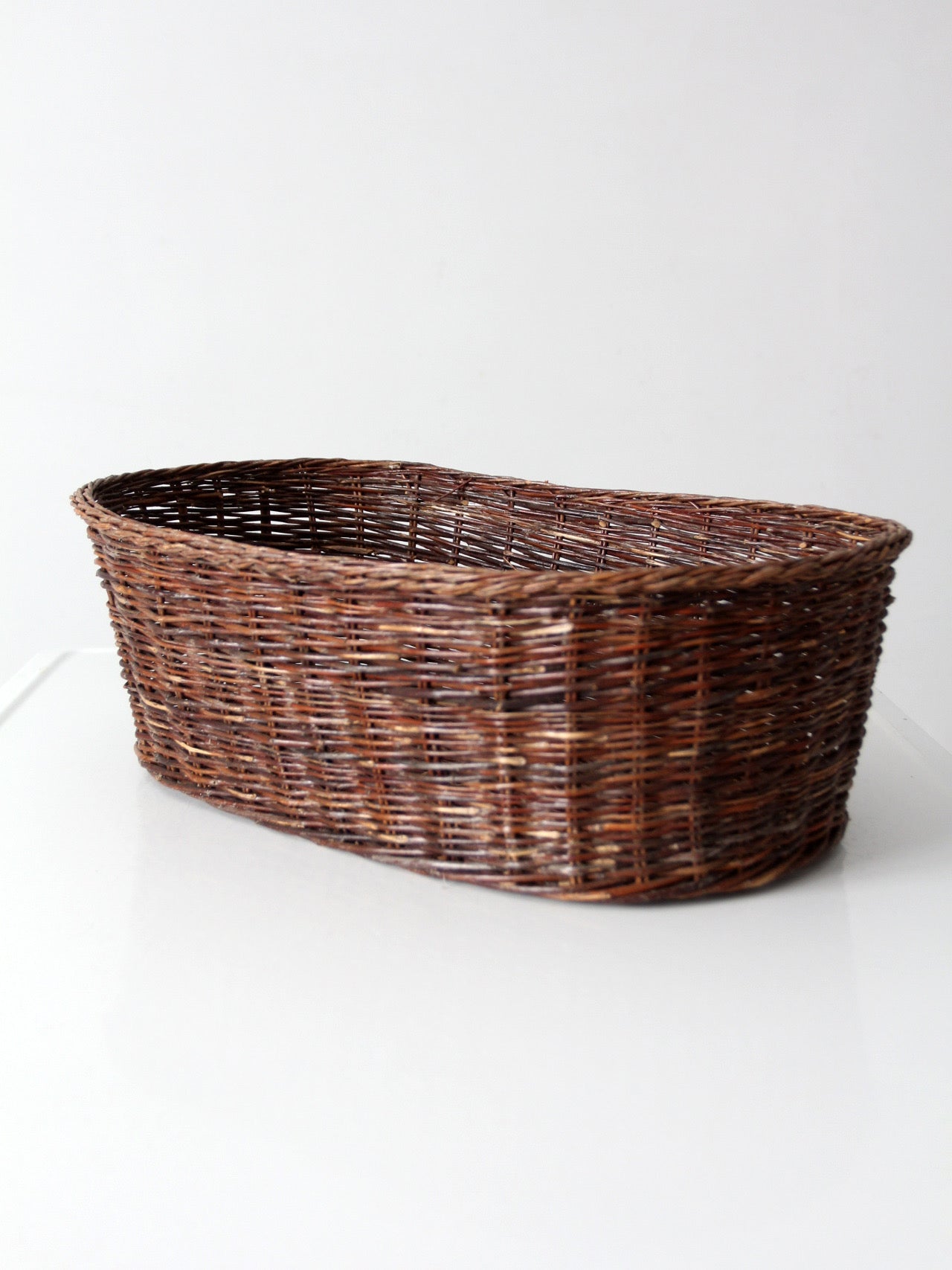 vintage oval wicker basket