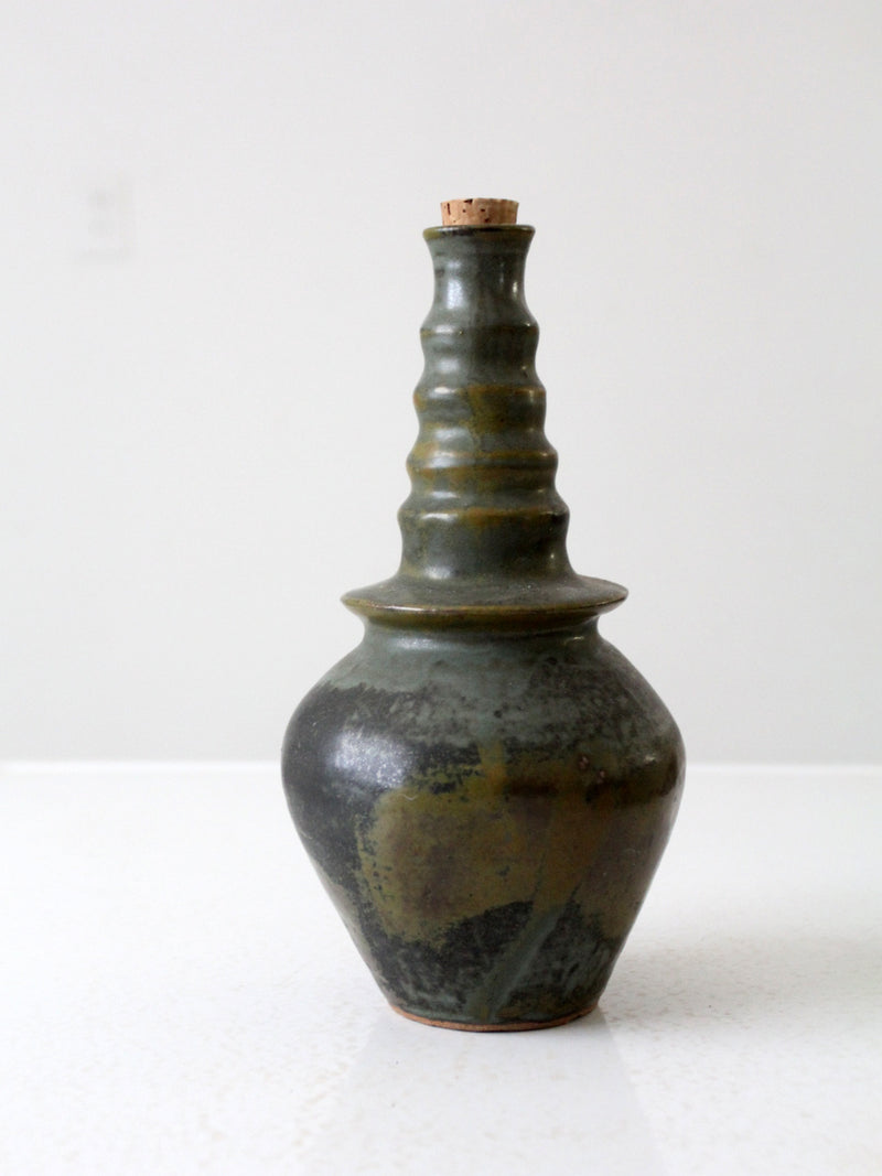 vintage studio pottery bottle vase