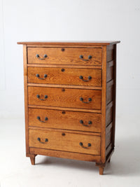 early 20th century American oak highboy dresser