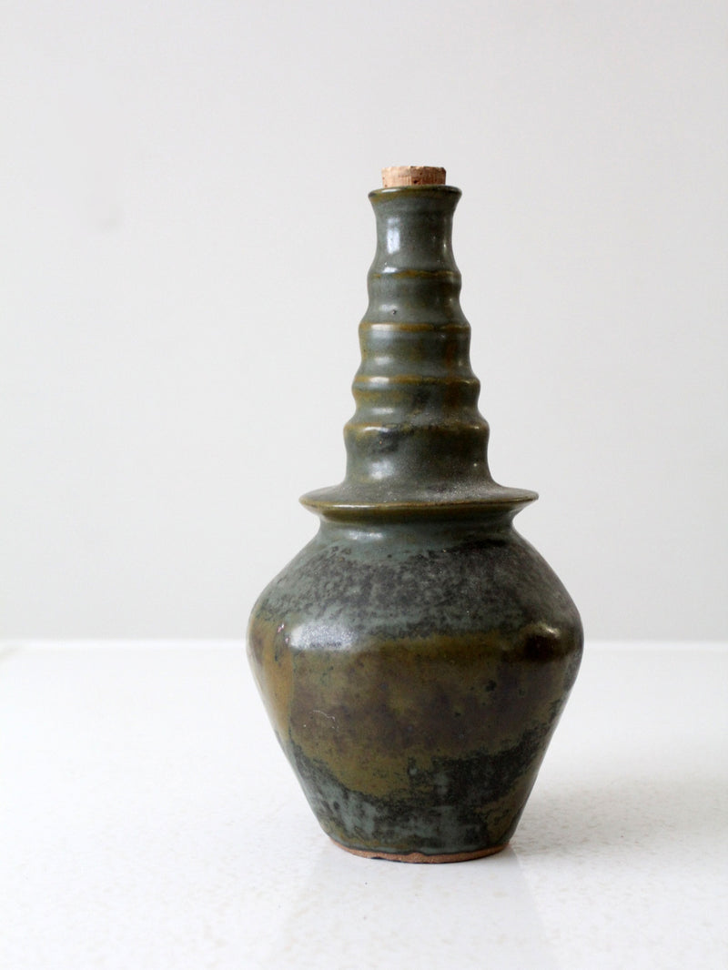 vintage studio pottery bottle vase