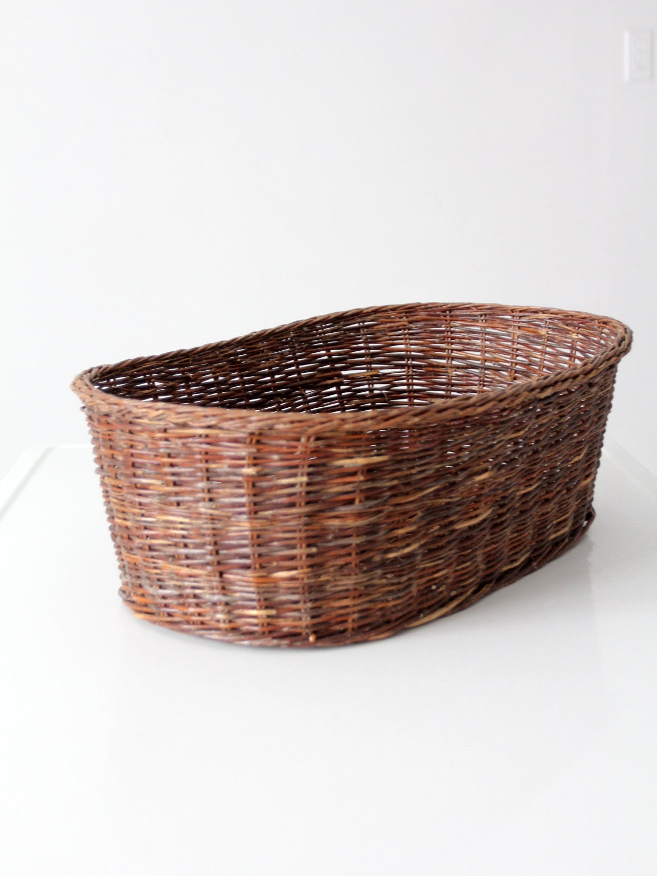 vintage oval wicker basket