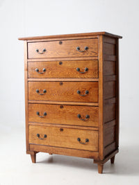 early 20th century American oak highboy dresser