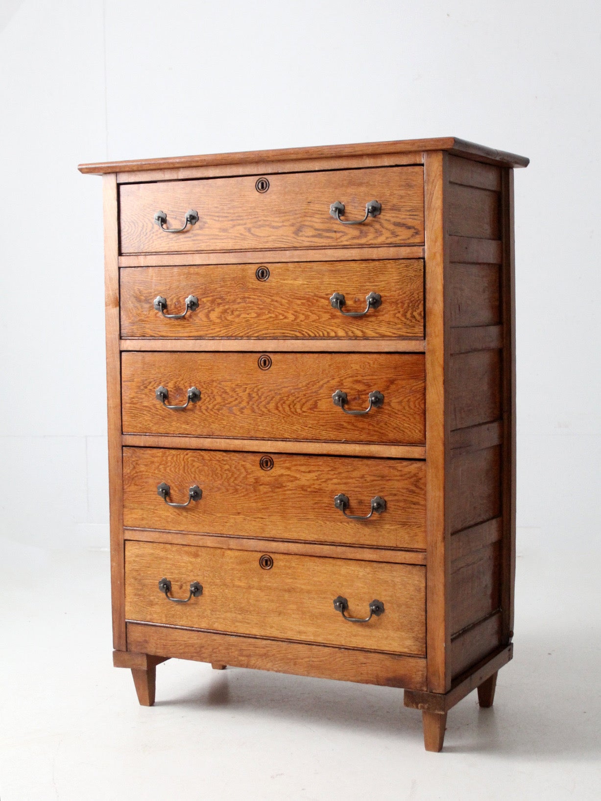 early 20th century American oak highboy dresser