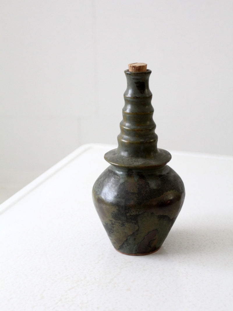 vintage studio pottery bottle vase