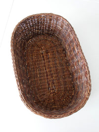 vintage oval wicker basket