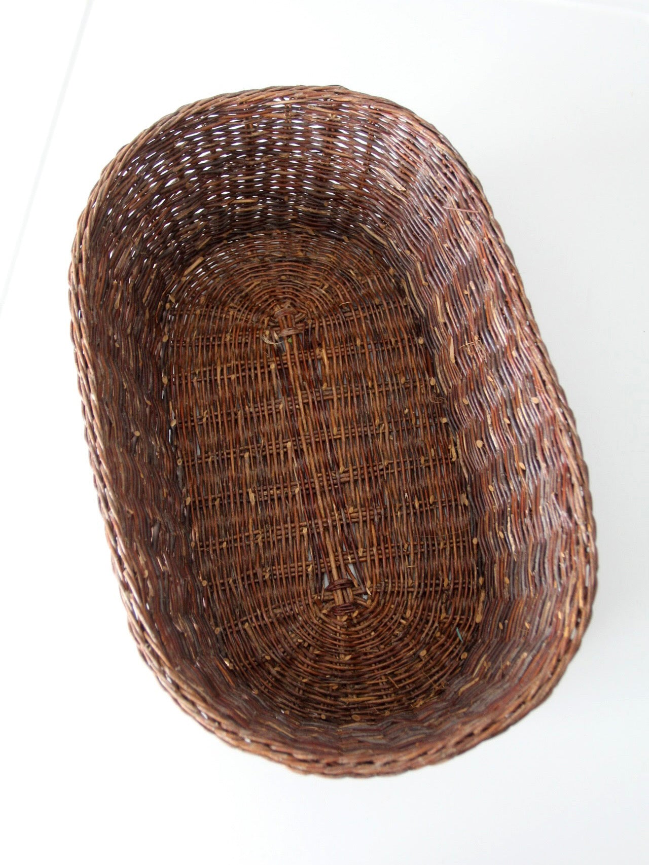 vintage oval wicker basket