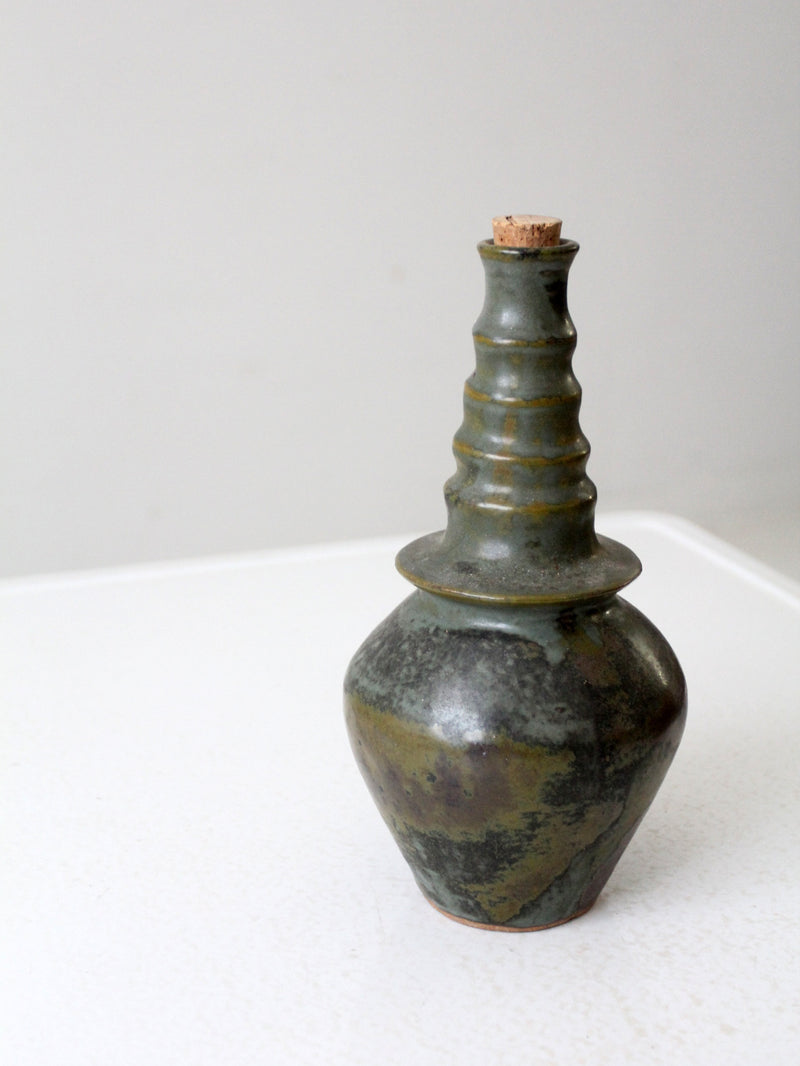 vintage studio pottery bottle vase