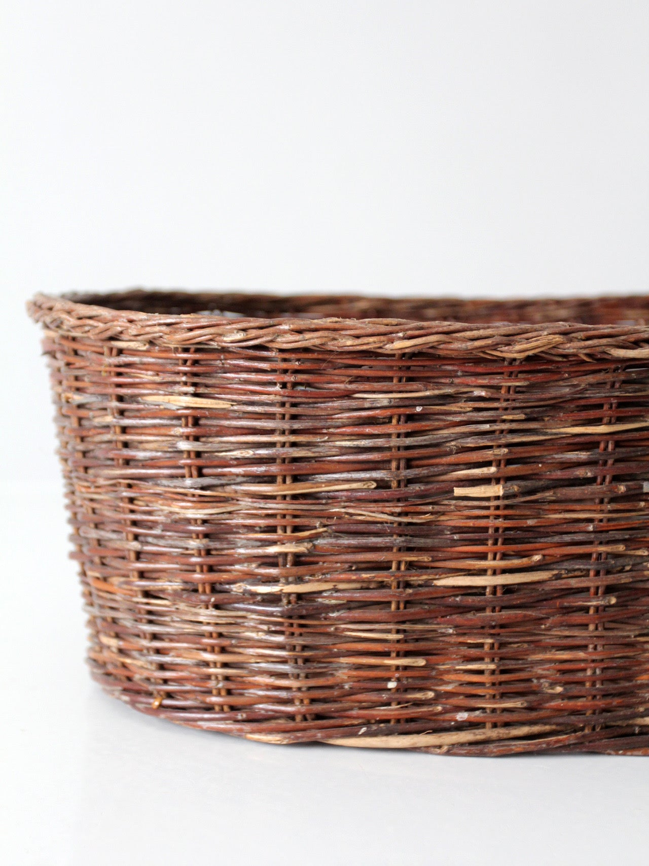 vintage oval wicker basket