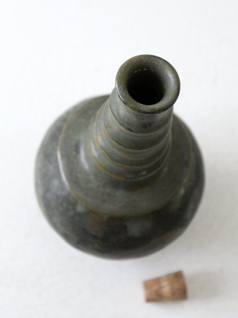 vintage studio pottery bottle vase